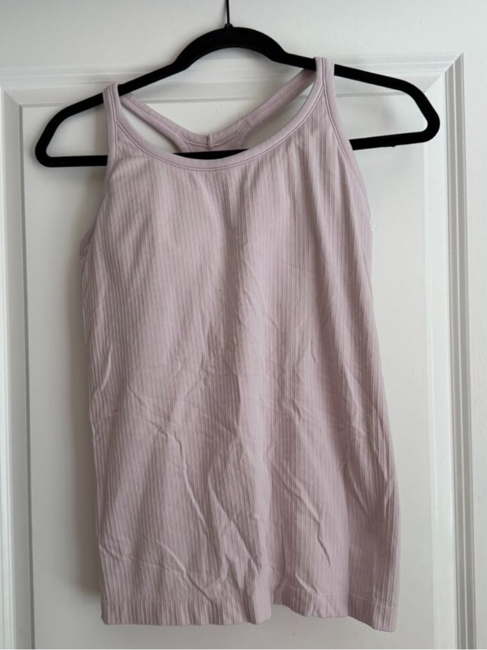 Light Pink/lavender tank Top with built in bra in large.